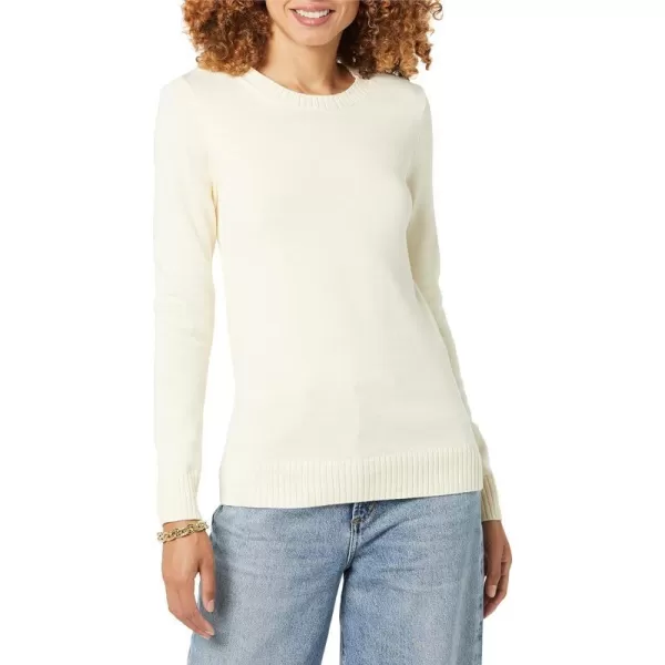 Amazon Essentials Womens 100 Cotton Crewneck Sweater Available in Plus SizeEcru