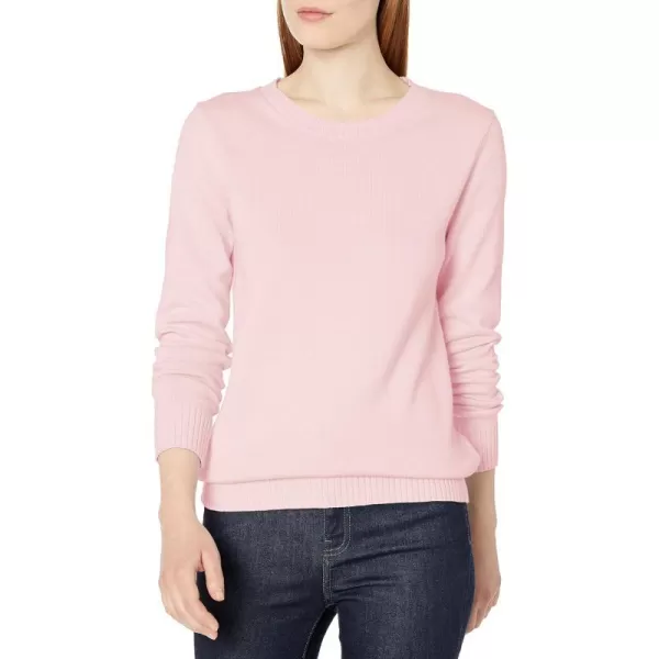 Amazon Essentials Womens 100 Cotton Crewneck Sweater Available in Plus SizeLight Pink