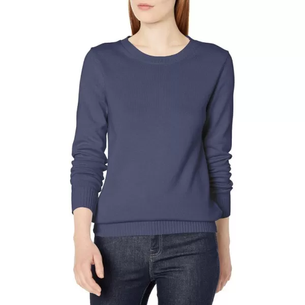 Amazon Essentials Womens 100 Cotton Crewneck Sweater Available in Plus SizeNavy