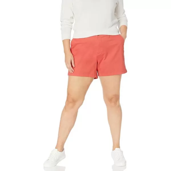 Amazon Essentials Womens 5 Inch Inseam Chino Short Available in Plus SizeCoral Pink