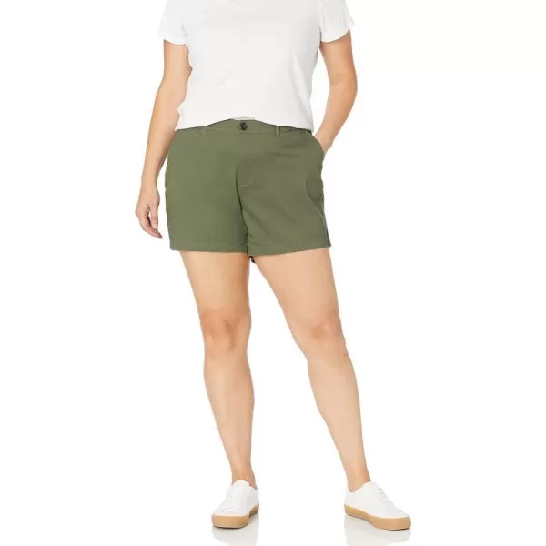 Amazon Essentials Womens 5 Inch Inseam Chino Short Available in Plus SizeOlive