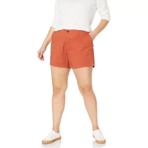 Amazon Essentials Womens 5 Inch Inseam Chino Short Available in Plus SizeRust Orange