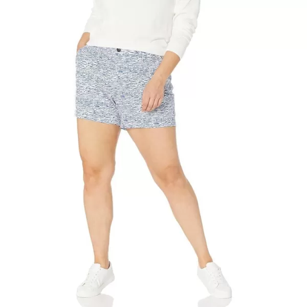 Amazon Essentials Womens 5 Inch Inseam Chino Short Available in Plus SizeWhiteBlue Ripple Print