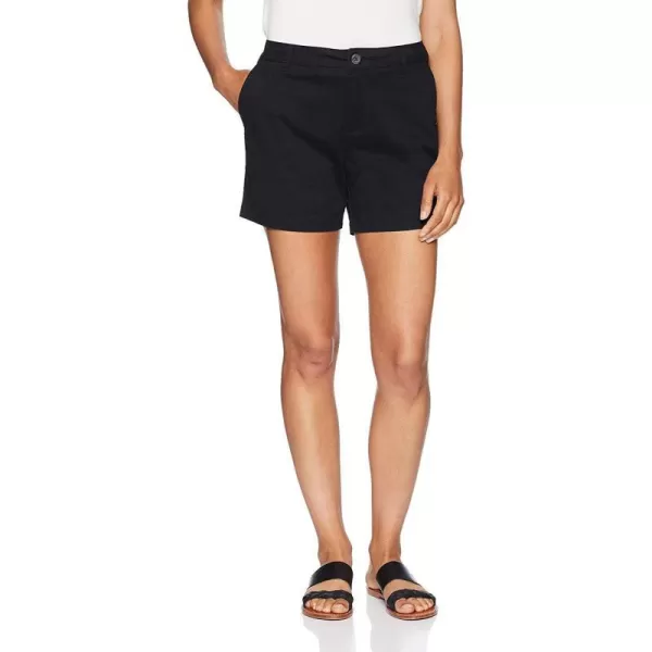 Amazon Essentials Womens 5 Inseam Chino Short Available in Straight and Curvy FitsMidCalf Black