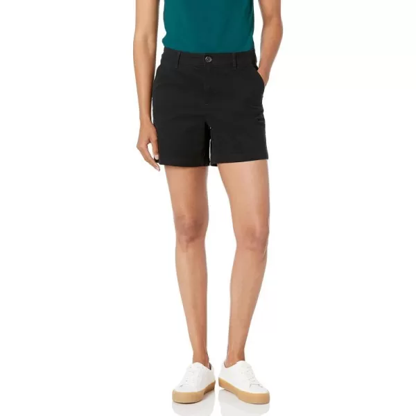 Amazon Essentials Womens 5 Inseam Chino ShortStraight Black