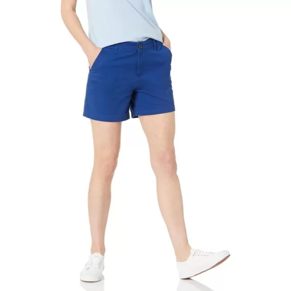 Amazon Essentials Womens 5 Inseam Chino ShortStraight Blue