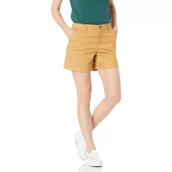 Amazon Essentials Womens 5 Inseam Chino ShortStraight Dark Yellow