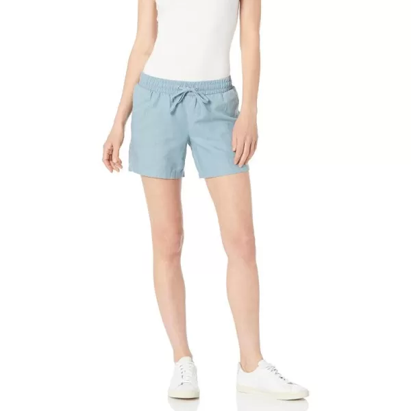 Amazon Essentials Womens 5 Inseam Drawstring Linen Blend Short Available in Plus SizeDusty Blue