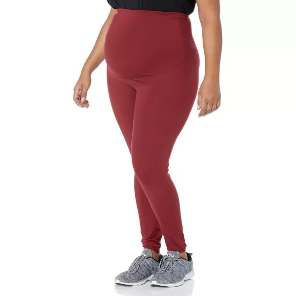 Amazon Essentials Womens Active Sculpt Full Length Maternity LeggingsBurgundy