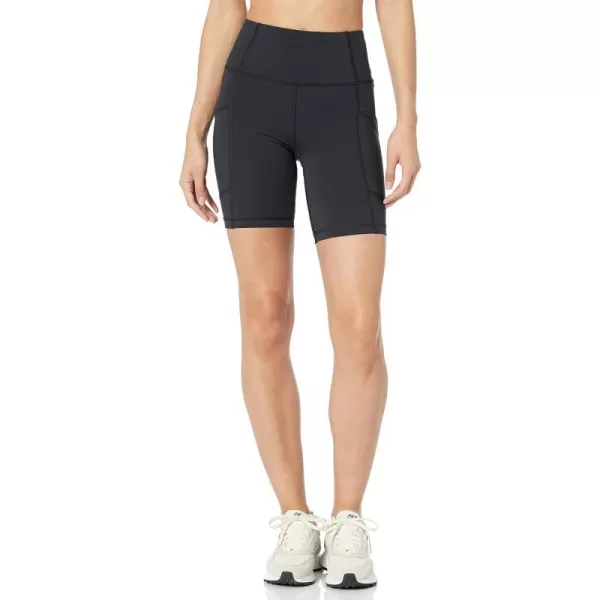 Amazon Essentials Womens Active Sculpt High Rise 7 Bike Shorts with PocketsBlack