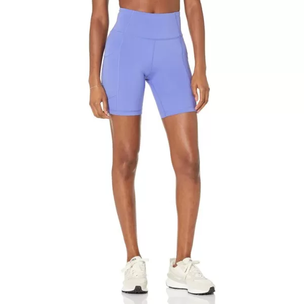 Amazon Essentials Womens Active Sculpt High Rise 7 Bike Shorts with PocketsPurple