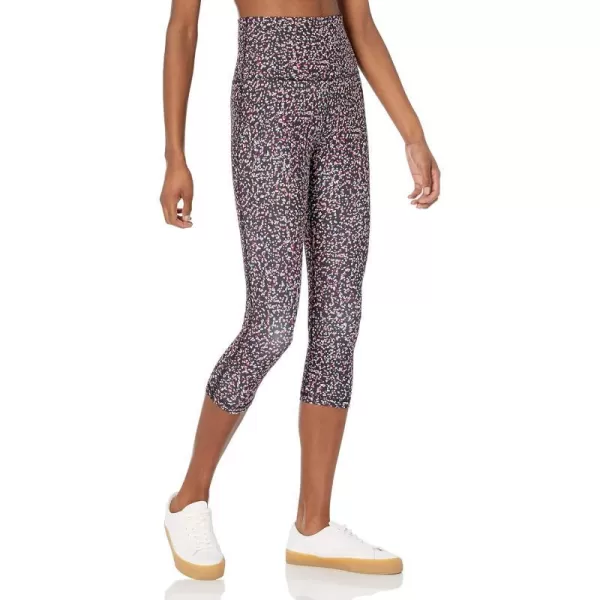 Amazon Essentials Womens Active Sculpt High Rise Capri Legging Available in Plus SizeBlack Confetti Print