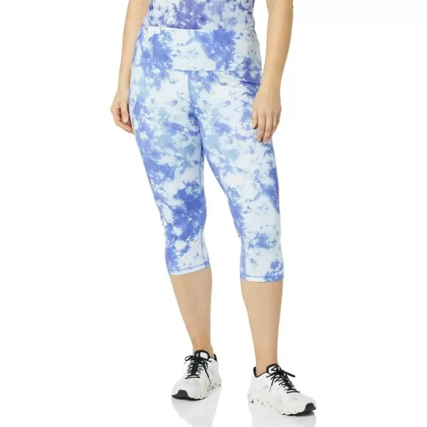 Amazon Essentials Womens Active Sculpt High Rise Capri Legging Available in Plus SizeBlue Sky Print