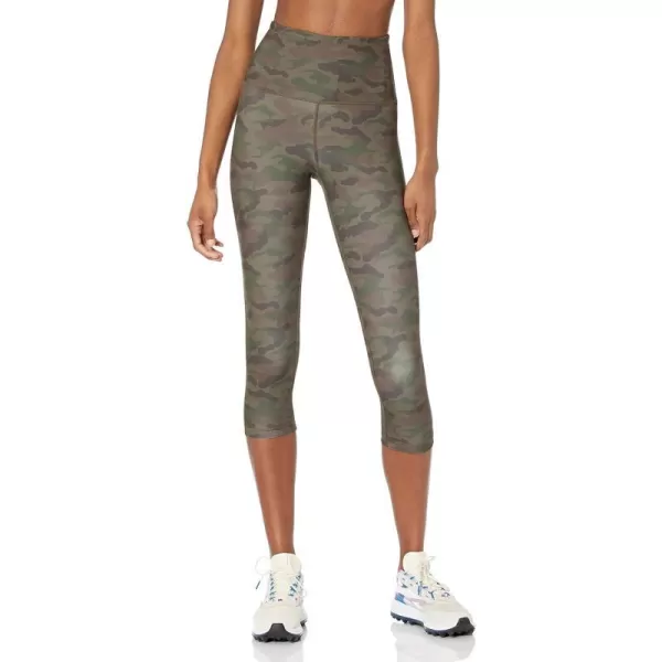 Amazon Essentials Womens Active Sculpt High Rise Capri Legging Available in Plus SizeOlive Camo