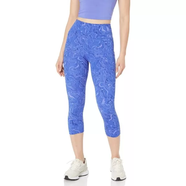 Amazon Essentials Womens Active Sculpt High Rise Capri Legging with Pockets Available in Plus SizeMulticolor Marble