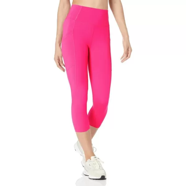 Amazon Essentials Womens Active Sculpt High Rise Capri Legging with Pockets Available in Plus SizeNeon Pink