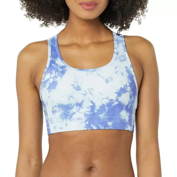 Amazon Essentials Womens Active Sculpt Medium Support Racerback Sports BraBlue Sky Print