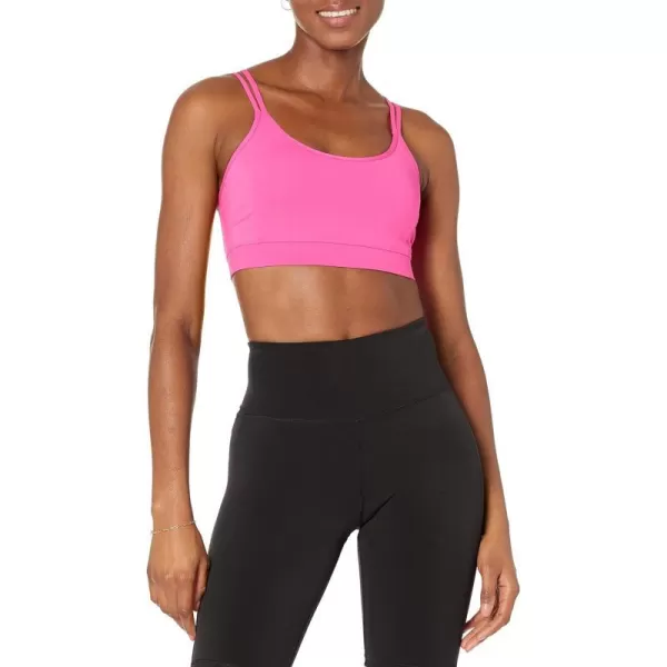 Amazon Essentials Womens Active Sculpt Strappy Back Sports BraNeon Pink