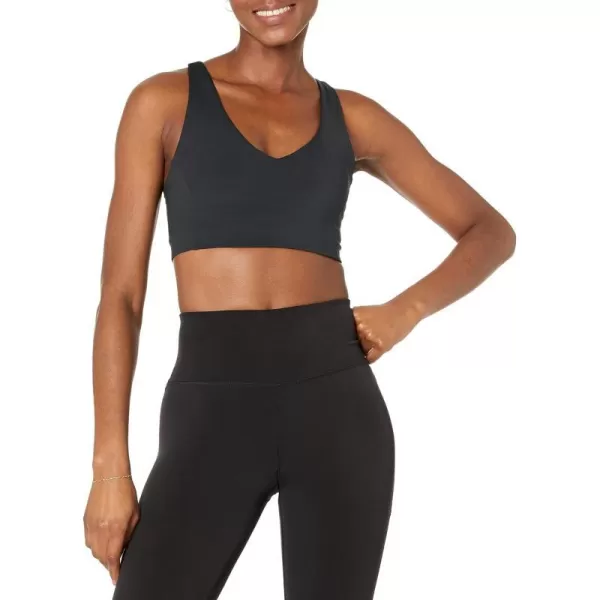 Amazon Essentials Womens Active Sculpt VNeck Sports Bra Available in Plus SizeBlack