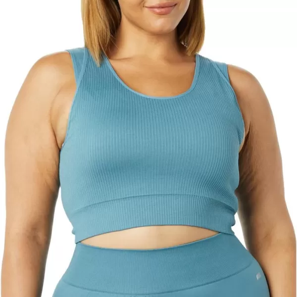 Amazon Essentials Womens Active Seamless Double Layer Sports BraTeal Blue