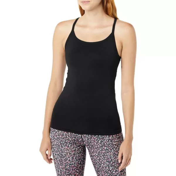 Amazon Essentials Womens Active Seamless SlimFit Racerback Tank with Builtin BraBlack