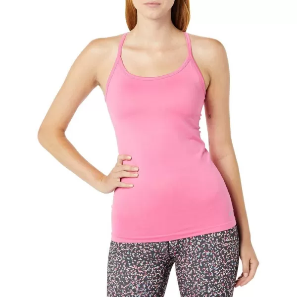 Amazon Essentials Womens Active Seamless SlimFit Racerback Tank with Builtin BraHot Pink