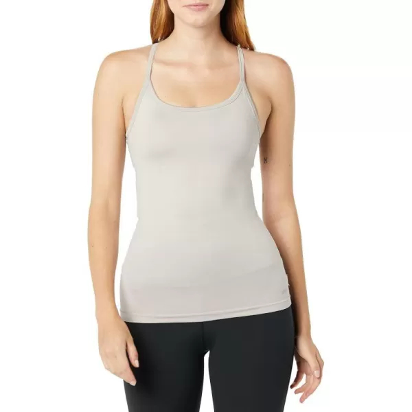 Amazon Essentials Womens Active Seamless SlimFit Racerback Tank with Builtin BraLight Grey