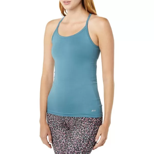 Amazon Essentials Womens Active Seamless SlimFit Racerback Tank with Builtin BraTeal Blue