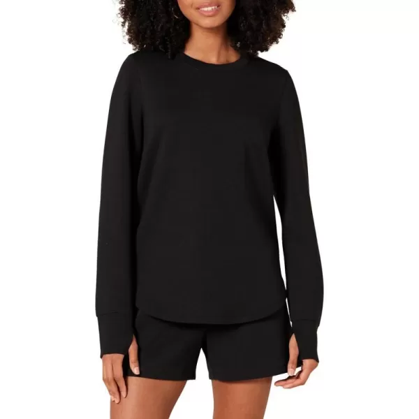 Amazon Essentials Womens Active Sweat StandardFit LongSleeve Crewneck SweatshirtBlack