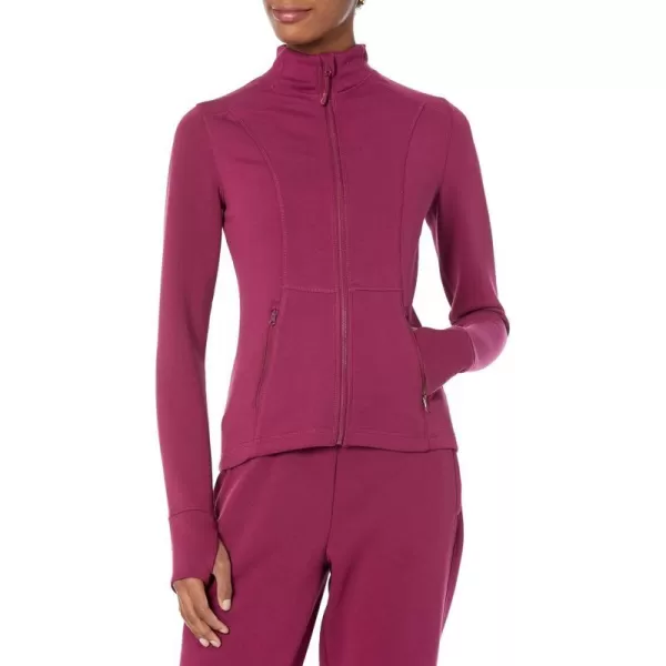 Amazon Essentials Womens Active Sweat Zip Through JacketPlum