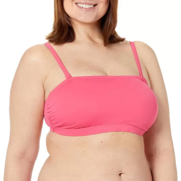 Amazon Essentials Womens Bandeau Swim Top Available in Plus SizeHot Pink