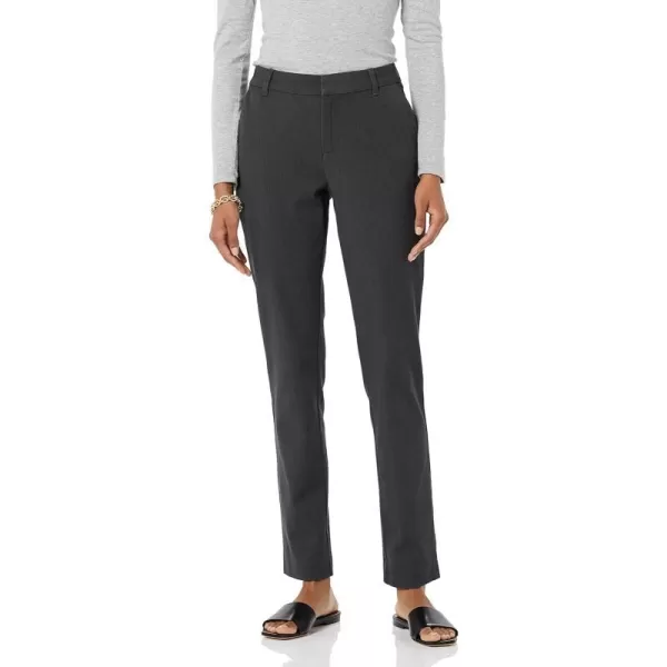 Amazon Essentials Womens BiStretch Full Length Straight Leg PantCharcoal Heather