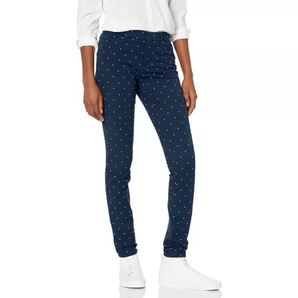 Amazon Essentials Womens BiStretch Skinny Ankle Pant Available in Plus SizeNavy Dots