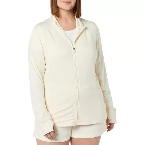 Amazon Essentials Womens Brushed Tech Stretch FullZip Jacket Available in Plus SizeIvory