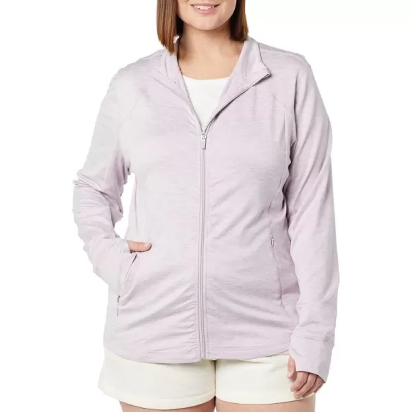 Amazon Essentials Womens Brushed Tech Stretch FullZip Jacket Available in Plus SizeLavender Space Dye