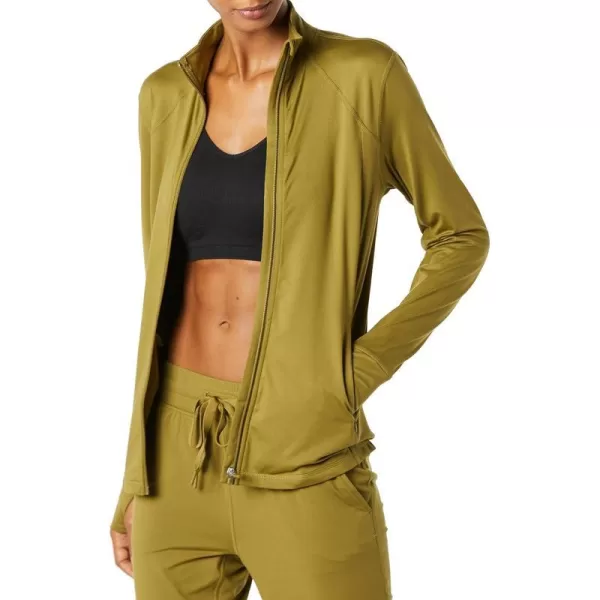 Amazon Essentials Womens Brushed Tech Stretch FullZip Jacket Available in Plus SizeLight Olive