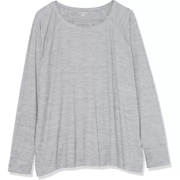 Amazon Essentials Womens Brushed Tech Stretch LongSleeve Crewneck Shirt Available in Plus SizeGrey