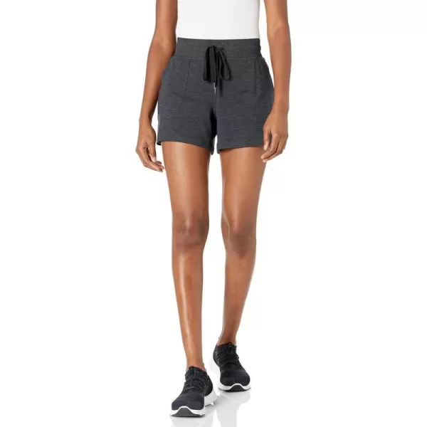 Amazon Essentials Womens Brushed Tech Stretch Short Available in Plus SizeBlack Space Dye