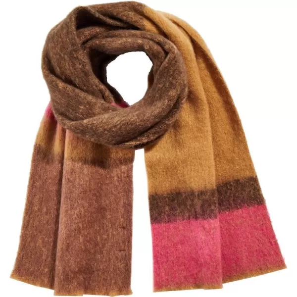 Amazon Essentials Womens Brushed Textured ScarfNeon PinkDark Chestnut Brown