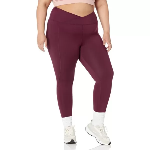 Amazon Essentials Womens Build Your Own Leggings78 Length Cross High Waist Dark Burgundy