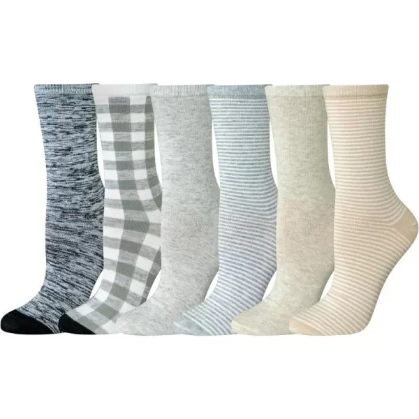 Amazon Essentials Womens Casual Crew Socks 6 PairsBuffalo Check