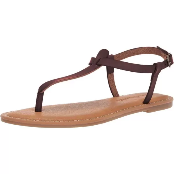 Amazon Essentials Womens Casual Thong Sandal with Ankle StrapBrown