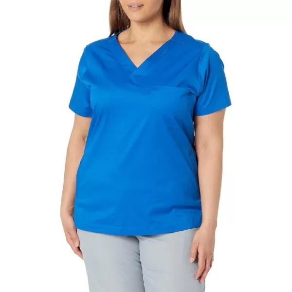 Amazon Essentials Womens Classic Fit VNeck Short Sleeve Scrub Top Available in Plus SizeBlue