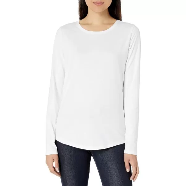 Amazon Essentials Womens ClassicFit 100 Cotton LongSleeve Crewneck TShirtWhite