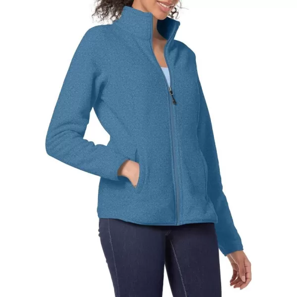 Amazon Essentials Womens ClassicFit FullZip Polar Soft Fleece Jacket Available in Plus SizePolyester Blue Heather