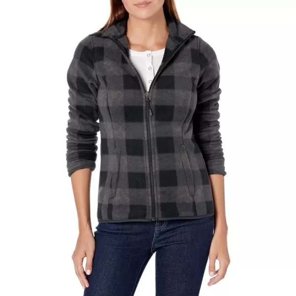 Amazon Essentials Womens ClassicFit FullZip Polar Soft Fleece Jacket Available in Plus SizePolyester Charcoal Buffalo Plaid