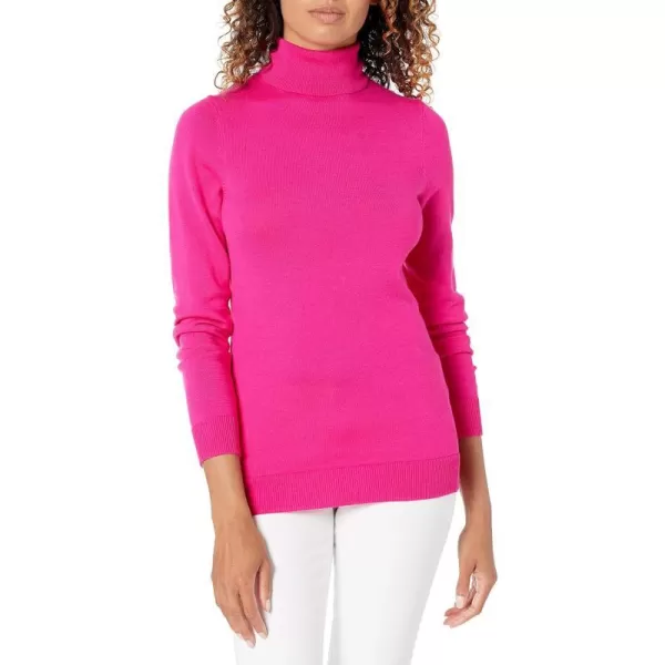 Amazon Essentials Womens ClassicFit Lightweight LongSleeve Turtleneck Sweater Available in Plus SizeBright Pink