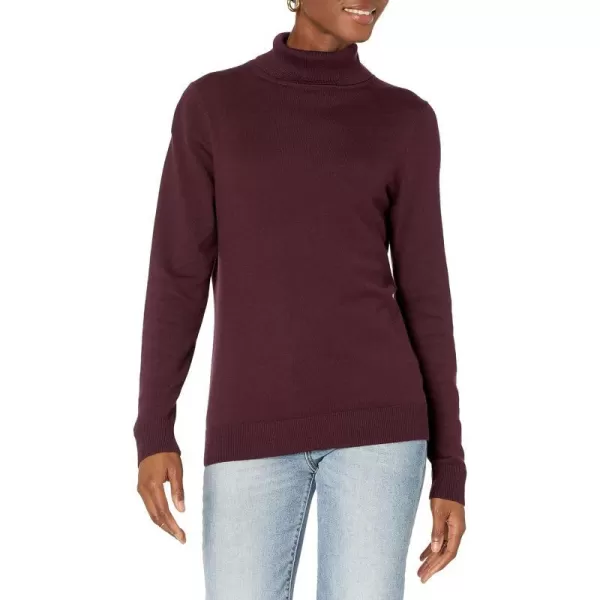 Amazon Essentials Womens ClassicFit Lightweight LongSleeve Turtleneck Sweater Available in Plus SizeBurgundy