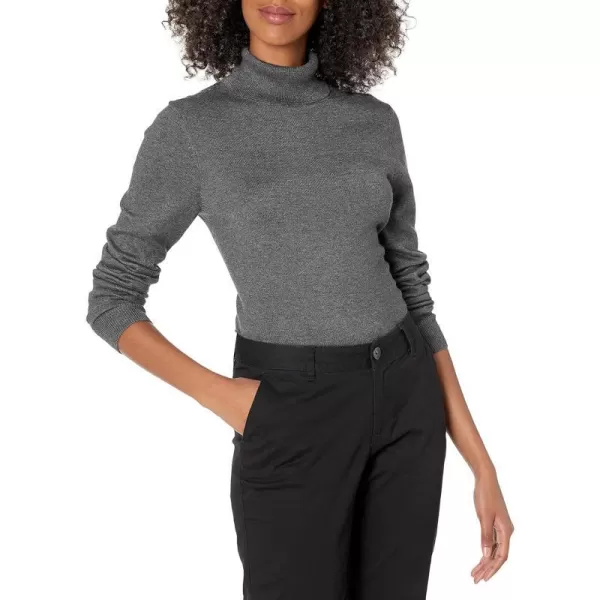 Amazon Essentials Womens ClassicFit Lightweight LongSleeve Turtleneck Sweater Available in Plus SizeCharcoal Heather