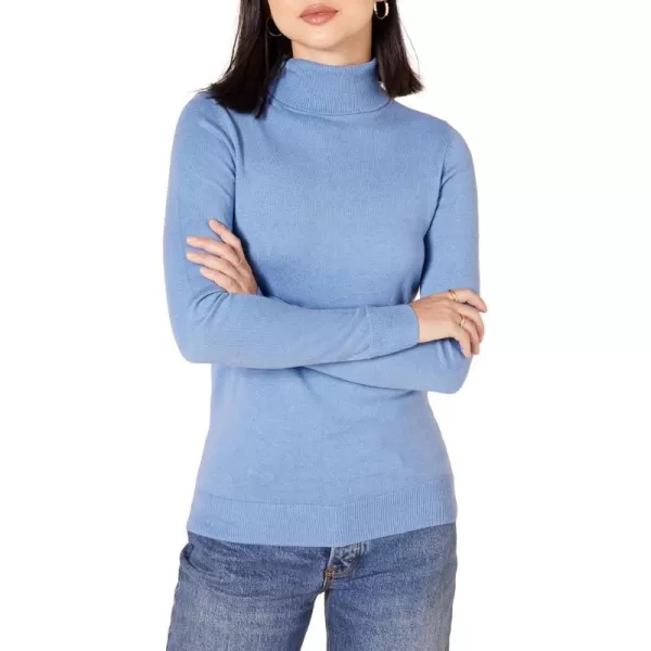 Amazon Essentials Womens ClassicFit Lightweight LongSleeve Turtleneck Sweater Available in Plus SizeCornflower Blue